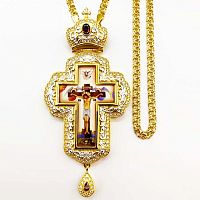 2.10.0341лп-2/1лп Крест латунный в позолоте с цепью