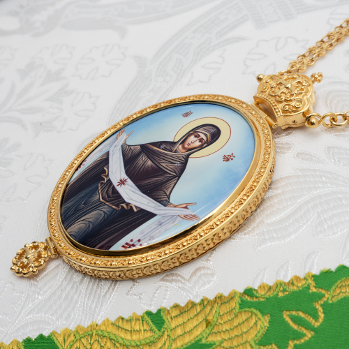 2.7.2487лп-2/41лп Панагия латунная в позолоте фото 7