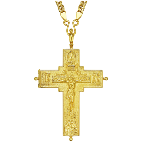 2.10.0067лп/1лп Крест латунный с цепью