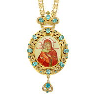 2.7.0167лп-2/1лп Панагия латунная в позолоте с цепью