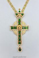 2.10.0069лп-2/65лп Крест латунный в позолоте с украшениями