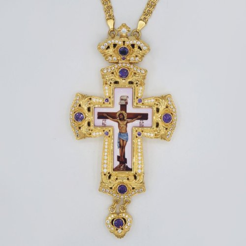 2.10.0359лп-2/1лп Крест латунный в позолоте с цепью 2.10.0359лп-2/1лп Крест латунный в позолоте с цепью