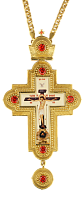 2.10.0249лп-2/1лп Крест латунный в позолоте с цепью