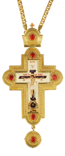 2.10.0249лп-2/1лп Крест латунный в позолоте с цепью