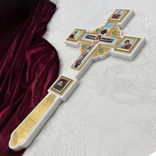 2.7.1272лпч Крест напрестольный латунный в позолоте фото 8