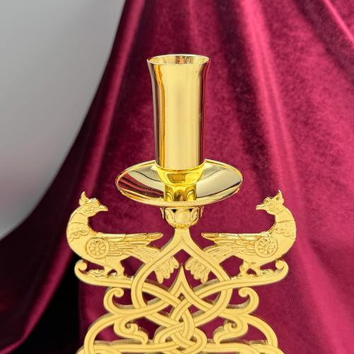 2.7.2675лп Подсвечник напрестольный в позолоте фото 3 2.7.2675лп Подсвечник напрестольный в позолоте фото 3