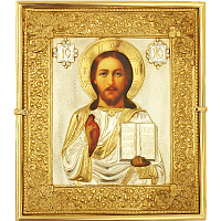 2.14.0183лф Икона настенная латунная - Господь Вседержитель