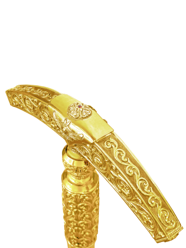 2.7.2002лп Посох латунный со вставками в позолоте фото 4