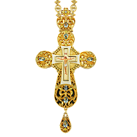 2.10.0050лп-2/44лп Крест латунный в позолоте с цепью