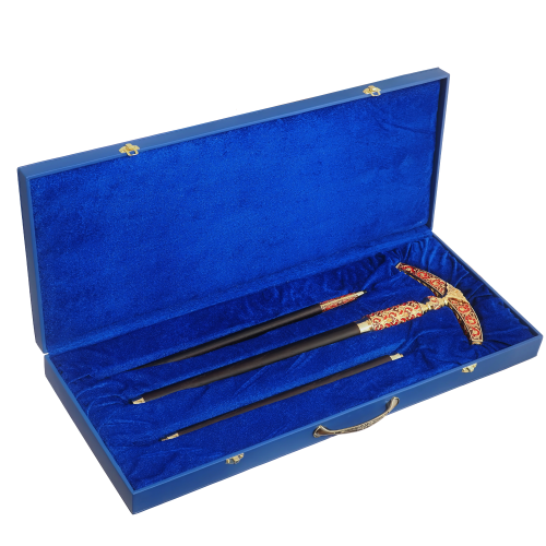 2.7.2002лп-М Посох латунный в позолоте со вставками фото 2