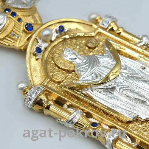 2.7.0837лф/1лп Панагия латунная с фрагментальной позолотой и цепью арт.2.7.0201лп фото 2