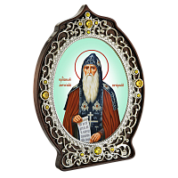 2.78.0938л Икона настольная в серебре - Святой преподобный Антоний Печерский.