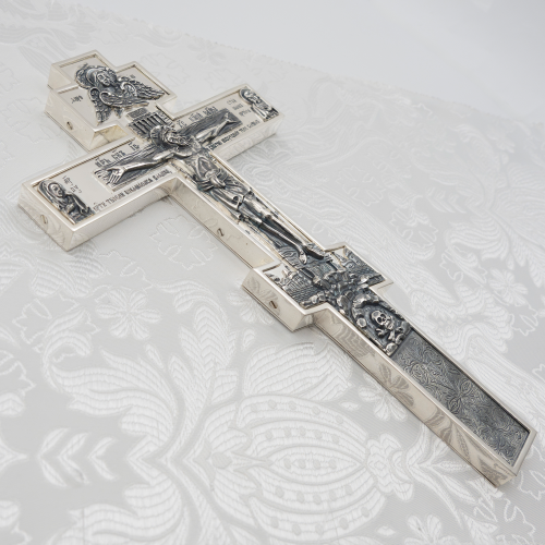 2.7.2544лр Крест напрестольный латунный в серебрении фото 2 2.7.2544лр Крест напрестольный латунный в серебрении фото 2
