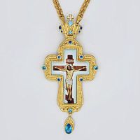 2.10.0285лп-2/1лп Крест наперсный в позолоте с цепью