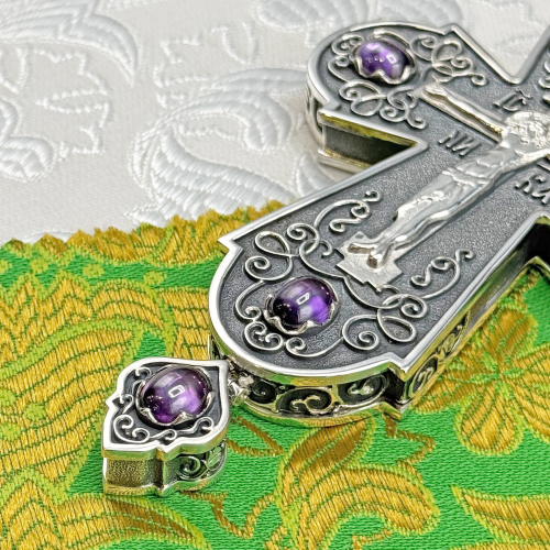 2.10.0365лр/1лр Наперсный крест в серебрении фото 4