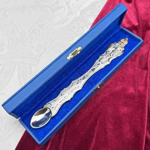 2.7.0005лф Лжица латунная с фрагментальной позолотой фото 3