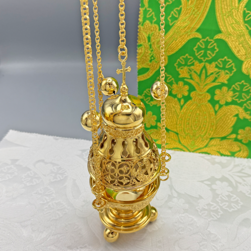 2.7.2892лп Кадило латунное в позолоте фото 3