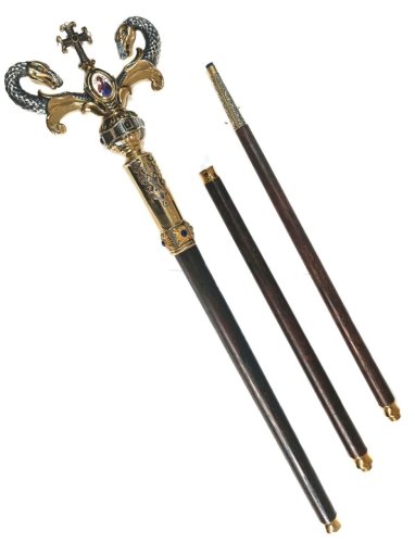 2.7.1480лпр Жезл латунный со вставками в позолоте фото 3 2.7.1480лпр Жезл латунный со вставками в позолоте фото 3