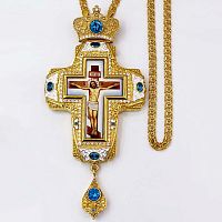 2.10.0333лп-2/1лп Крест латунный в позолоте с цепью