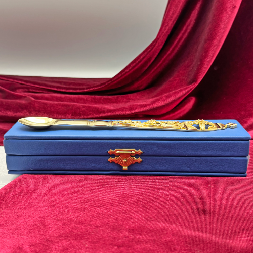 2.7.0712лп Лжица латунная в позолоте со вставками фото 8