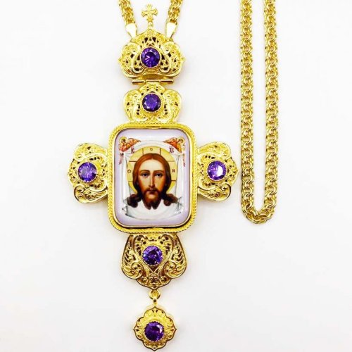 2.10.0340лп-2/1лп Крест наперсный в позолоте с цепью