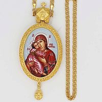 2.7.1282лп-2/1лп Панагия латунная в позолоте с цепью