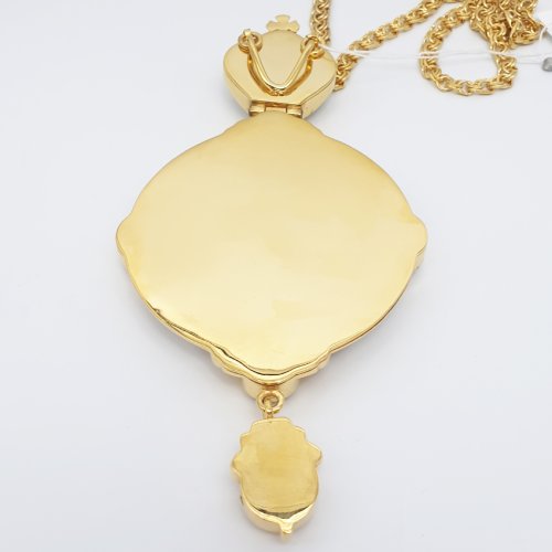 2.7.1133лп-2/1лп Панагия латунная в позолоте с цепью фото 2