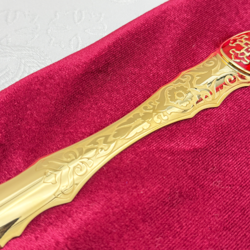 2.7.1094лпэ Лжица латунная в позолоте с эмалью фото 6