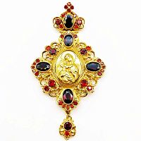 2.7.0704лп Панагия латунная в позолоте с литьевым распятием