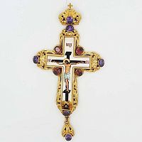 2.10.0134лп-2 Крест латунный в позолоте с цепью