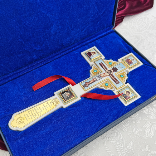 2.7.1272лпч Крест напрестольный латунный в позолоте фото 3