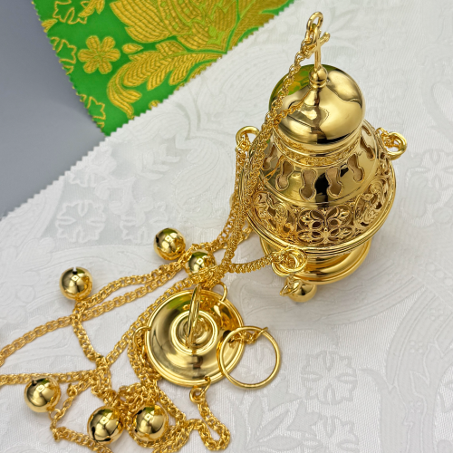 2.7.2892лп Кадило латунное в позолоте фото 2