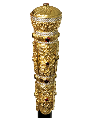 2.7.0486лп Посох архиерейский латунный в позолоте со вставками (большой) фото 2 2.7.0486лп Посох архиерейский латунный в позолоте со вставками (большой) фото 2