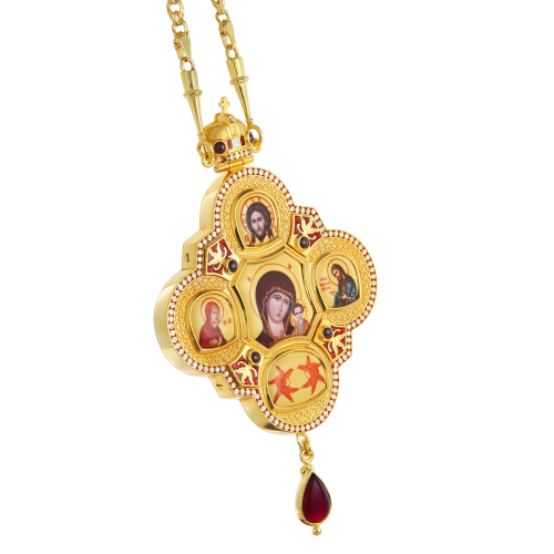 2.7.2632лнпэ-2/1лп Панагия в позолоте с эмалью фото 8 2.7.2632лнпэ-2/1лп Панагия в позолоте с эмалью фото 8