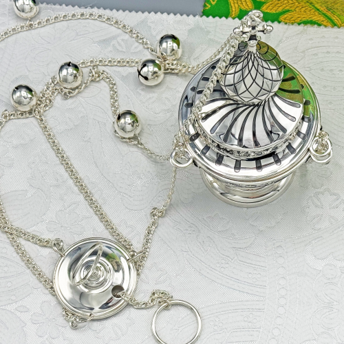 2.7.2634лр Кадило латунное в серебрении фото 3