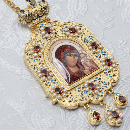 2.7.2525лпэ-2/1лп Панагия в позолоте с эмалью фото 2