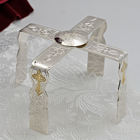 2.7.1809лф Звездица латунная в серебрении с фрагментарной позолотой