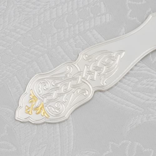 2.7.1815лф Лжица латунная в серебрении с фрагментарной позолотой фото 3 2.7.1815лф Лжица латунная в серебрении с фрагментарной позолотой фото 3