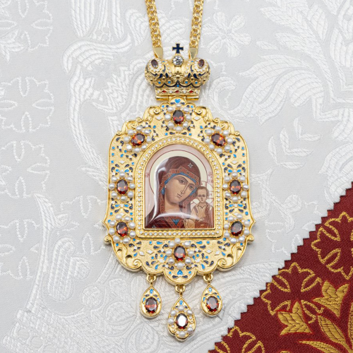 2.7.2525лпэ-2/1лп Панагия в позолоте с эмалью
