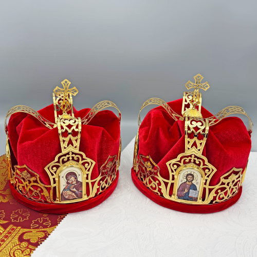 2.7.2830лп-2-К Венцы венчальные латунные в позолоте - комплект 2.7.2830лп-2-К Венцы венчальные латунные в позолоте - комплект