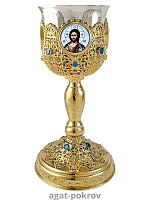 2.7.0893клп-18 Потир комбинированный 0,5 л. в позолоте со вставками