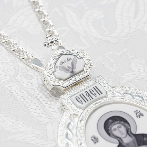 2.7.1590л-2/1л Панагия латунная с цепью фото 2 2.7.1590л-2/1л Панагия латунная с цепью фото 2