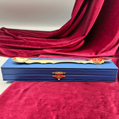 2.7.1094лпрэ Лжица латунная в позолоте с эмалью фото 2