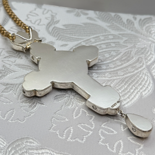 2.10.0575лфр/1лп Крест наперсный в серебрении фото 3 2.10.0575лфр/1лп Крест наперсный в серебрении фото 3