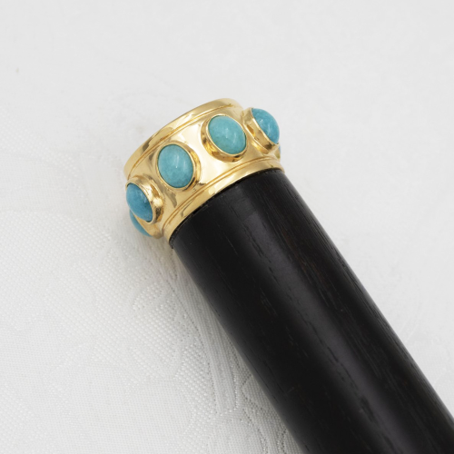 2.7.2443лнпч Жезл латунный в позолоте с натуральными камнями фото 3 2.7.2443лнпч Жезл латунный в позолоте с натуральными камнями фото 3